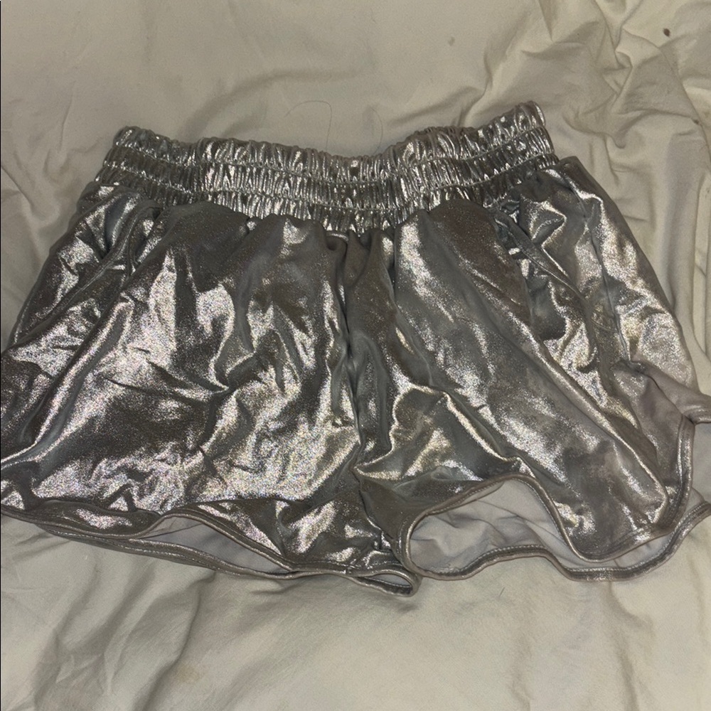 Metallic Silver Shorts